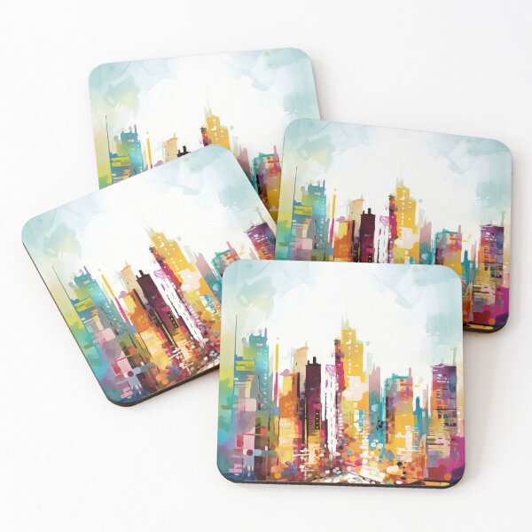 Aperçu de l'œuvre City and Skyline Abstract Painting créée et vendue par SoloSeal.