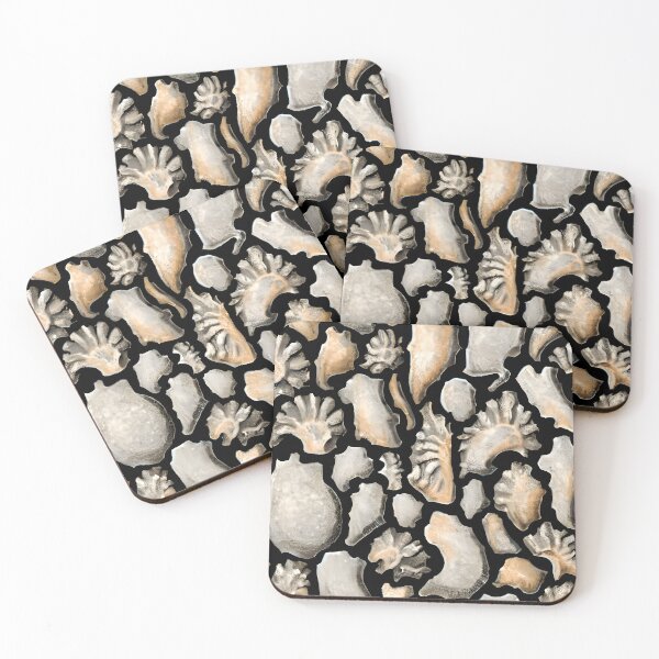 Item preview,  Mineral And Fossils Pattern - Grey Stone and Shell Design designed and sold by TMBTM.
