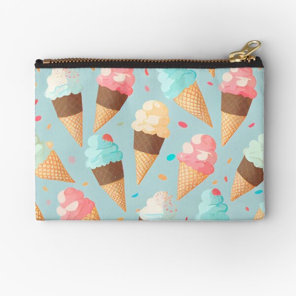 Item preview, Twisted ice cream cone. Stylized retro pattern. Sweet dessert background with drops designed and sold by anytka.