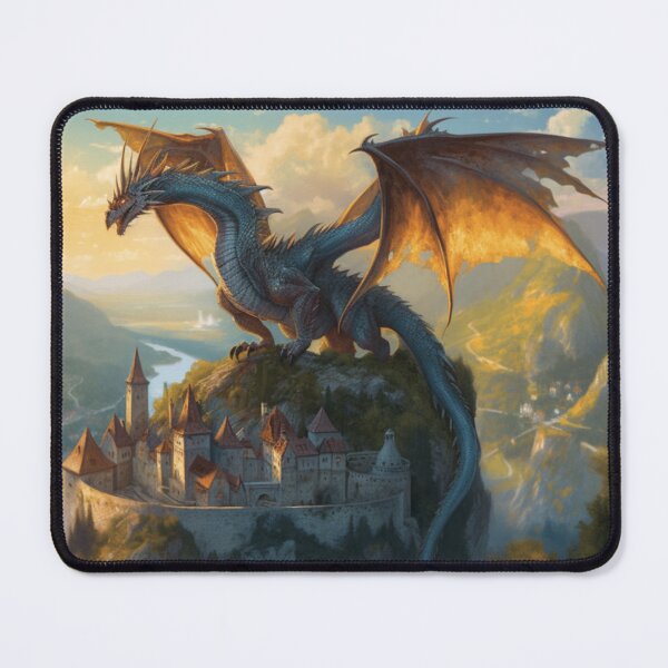 Item preview, Dragon Overlooking a City - Fantasy Art designed and sold by FantasyFusion.