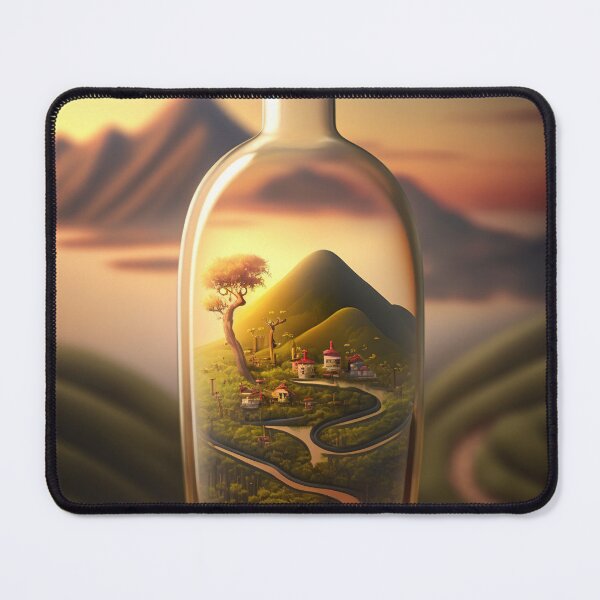 Item preview, Country landscape, mountains, roads, artwork in a glass bottle 6 designed and sold by jetaiart.