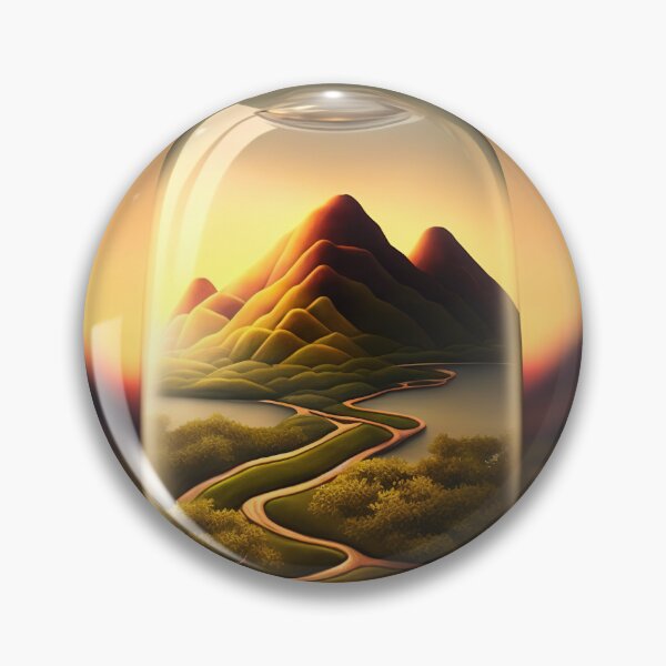 Item preview, Country landscape, mountains, roads, artwork in a glass bottle 7 designed and sold by jetaiart.