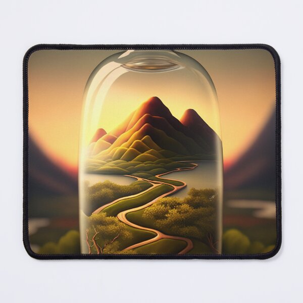 Item preview, Country landscape, mountains, roads, artwork in a glass bottle 7 designed and sold by jetaiart.