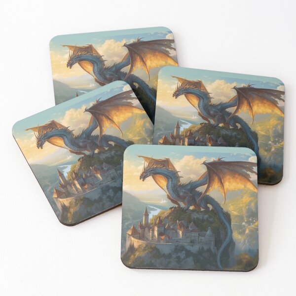 Item preview, Dragon Overlooking a City - Fantasy Art designed and sold by FantasyFusion.