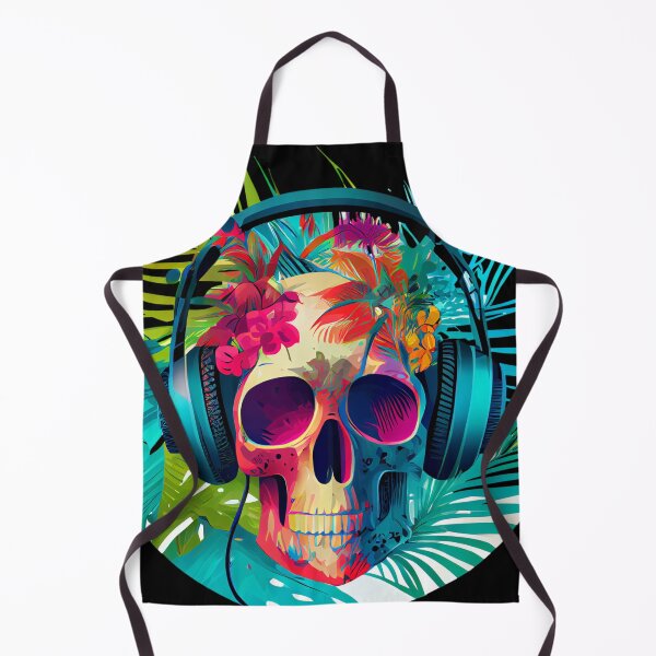 Item preview, Tropical Skull with Headphones designed and sold by FiveIntentions.