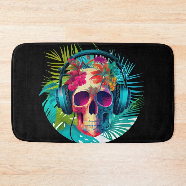 Item preview, Tropical Skull with Headphones designed and sold by FiveIntentions.