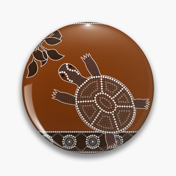 Aperçu de l'œuvre Une illustration basée sur le style aborigène de la peinture par points représentant une tortue créée et vendue par dedoma.