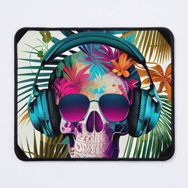 Item preview, Tropical Skull with Sunglasses and Headphones designed and sold by FiveIntentions.