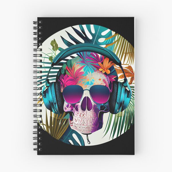 Item preview, Tropical Skull with Sunglasses and Headphones designed and sold by FiveIntentions.