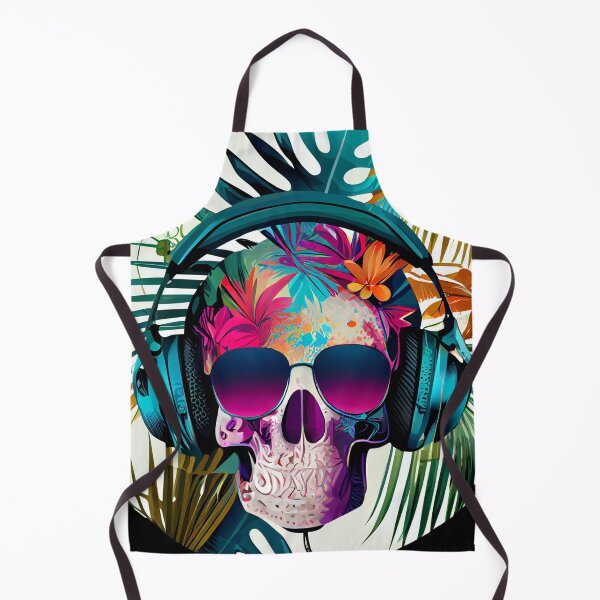 Item preview, Tropical Skull with Sunglasses and Headphones designed and sold by FiveIntentions.