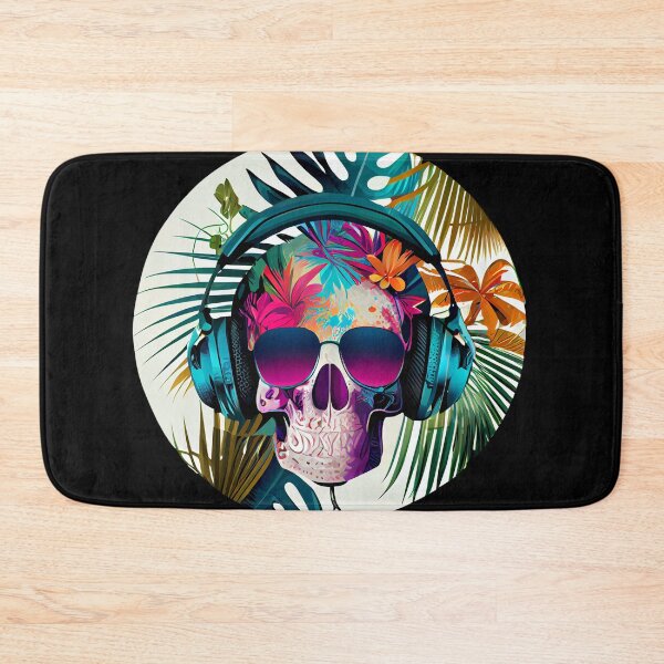 Item preview, Tropical Skull with Sunglasses and Headphones designed and sold by FiveIntentions.