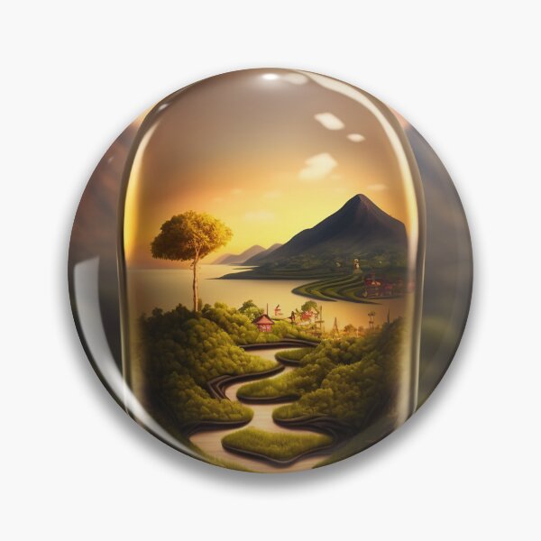 Item preview, Country landscape, mountains, roads, artwork in a glass bottle 9 designed and sold by jetaiart.