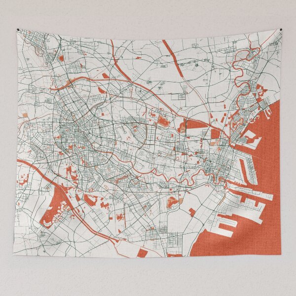 Item preview, Tianjin City Map of China - Bohemian designed and sold by deMAP.
