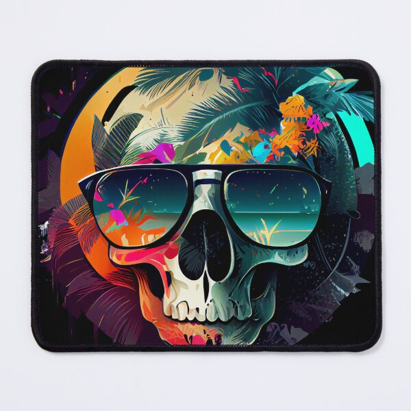 Item preview, Tropical Skull with Sunglasses at Dusk designed and sold by FiveIntentions.
