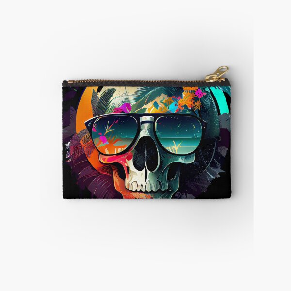 Item preview, Tropical Skull with Sunglasses at Dusk designed and sold by FiveIntentions.