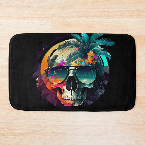 Item preview, Tropical Skull with Sunglasses at Dusk designed and sold by FiveIntentions.