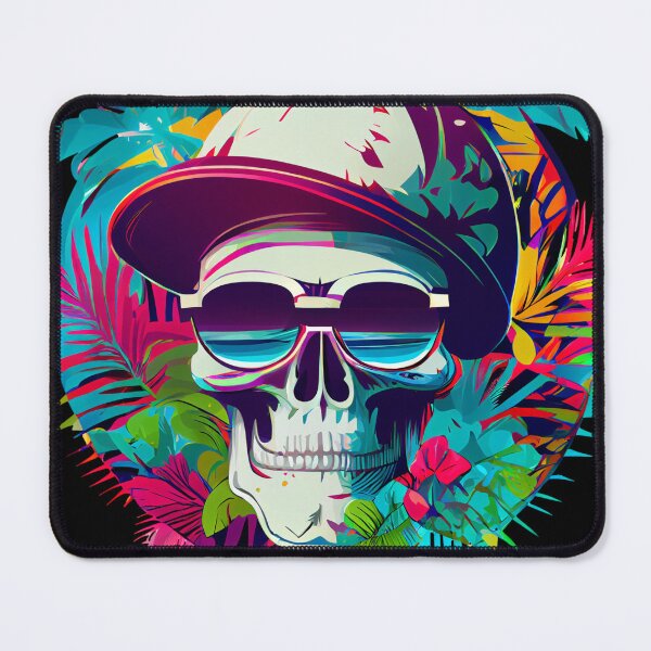 Item preview, Tropical Skull with Sunglasses and Baseball Cap designed and sold by FiveIntentions.