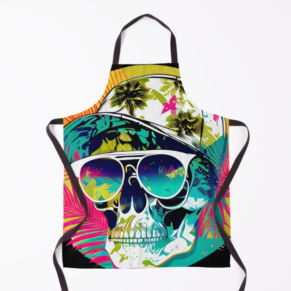 Item preview, Retro Tropical Skull with Sunglasses and Baseball Cap designed and sold by FiveIntentions.