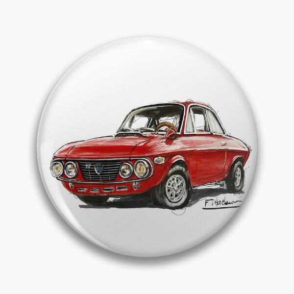 Item preview, Cartoon-style Lancia Fulvia illustration designed and sold by Francohanekom.