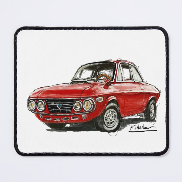 Item preview, Cartoon-style Lancia Fulvia illustration designed and sold by Francohanekom.