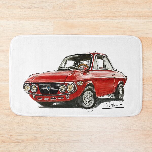 Item preview, Cartoon-style Lancia Fulvia illustration designed and sold by Francohanekom.