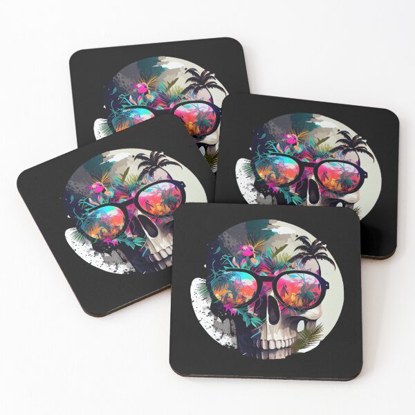 Item preview, Modern Tropical Skull with Sunglasses designed and sold by FiveIntentions.