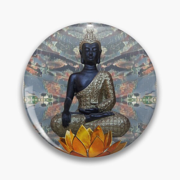 Item preview, Buddha Purnima - Black and Golden Buddha Mandala with Zen Lotus designed and sold by GalleryNora.