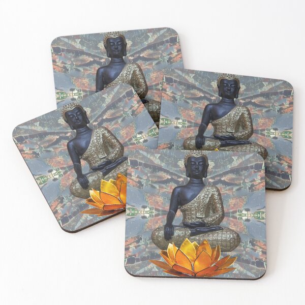 Item preview, Buddha Purnima - Black and Golden Buddha Mandala with Zen Lotus designed and sold by GalleryNora.