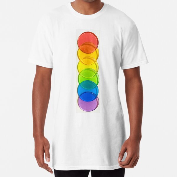 Rainbow Circles Semitransparent Long T-Shirt