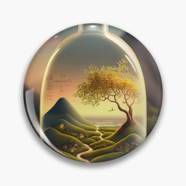 Item preview, Country landscape, mountains, roads, artwork in a glass bottle 10 designed and sold by jetaiart.