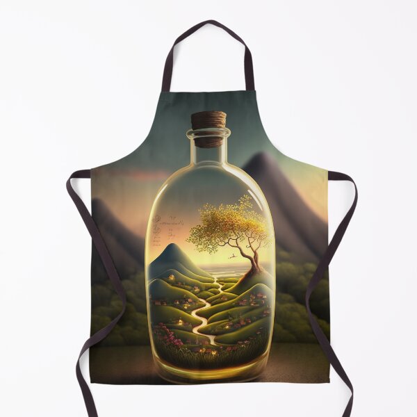 Item preview, Country landscape, mountains, roads, artwork in a glass bottle 10 designed and sold by jetaiart.