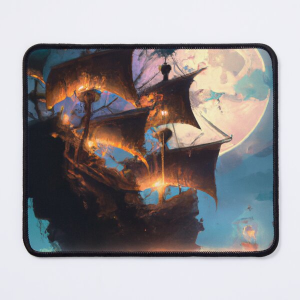 Item preview, Majestic Pirate Ship: Aesthetic Fantasy Fiction Art Under Moonlight designed and sold by Faeblehoarder.