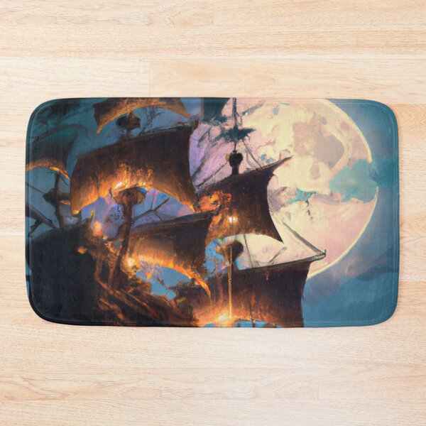 Item preview, Majestic Pirate Ship: Aesthetic Fantasy Fiction Art Under Moonlight designed and sold by Faeblehoarder.