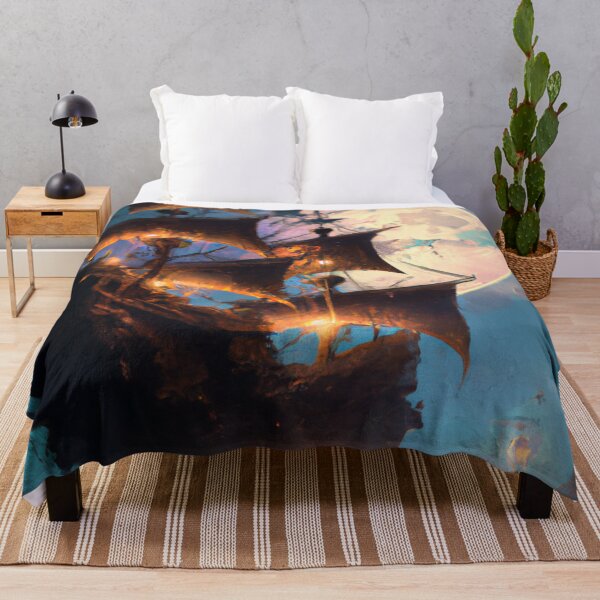 Item preview, Majestic Pirate Ship: Aesthetic Fantasy Fiction Art Under Moonlight designed and sold by Faeblehoarder.