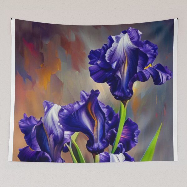 Item preview,  Floral Symphony: The Vibrant Beauty of Purple Irises designed and sold by HOMEDESIGNPRINT.