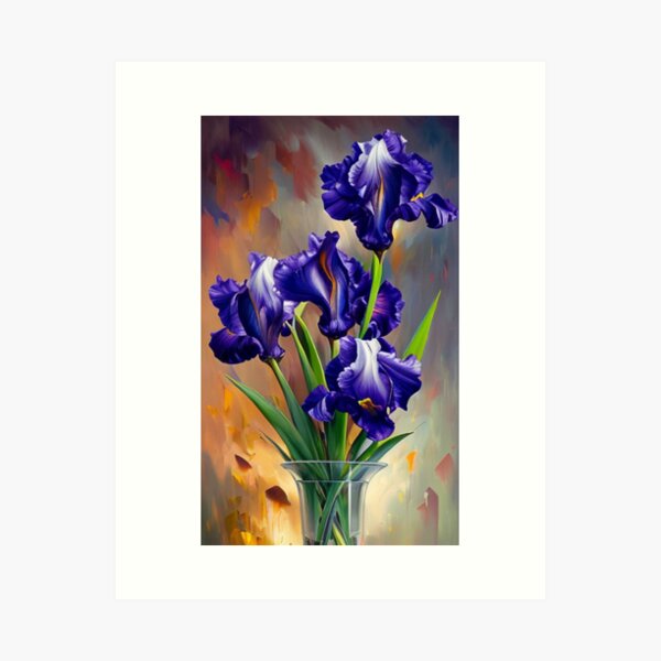 Item preview,  Floral Symphony: The Vibrant Beauty of Purple Irises designed and sold by HOMEDESIGNPRINT.