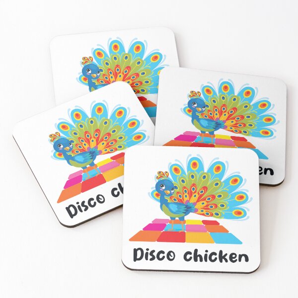 Item preview, Disco chicken funny peacock (on light colors) designed and sold by messy-nessie.