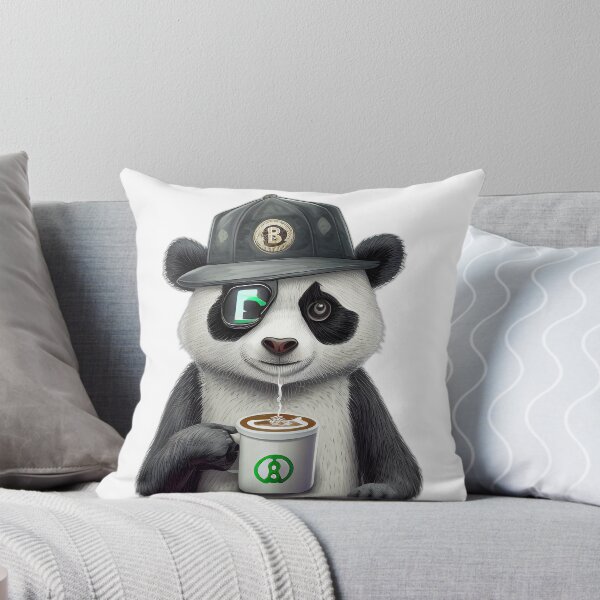 Item preview, Panda Loves Coffee and Bitcoin designed and sold by Pixel4Art.