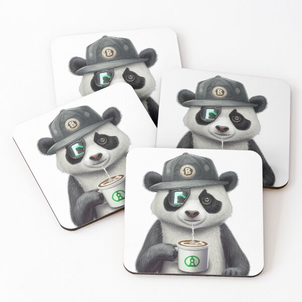 Item preview, Panda Loves Coffee and Bitcoin designed and sold by Pixel4Art.