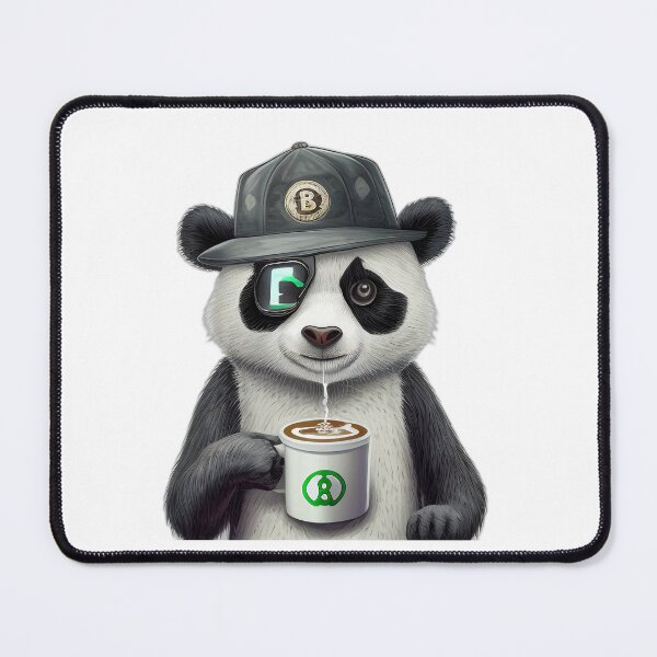 Item preview, Panda Loves Coffee and Bitcoin designed and sold by Pixel4Art.