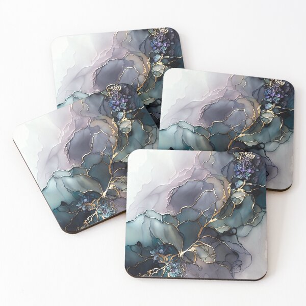 Item preview, Purple Floral Harmony - Abstract Alcohol Ink Art designed and sold by inkvestor.