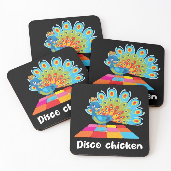 Item preview, Disco chicken funny peacock (on dark colors) designed and sold by messy-nessie.