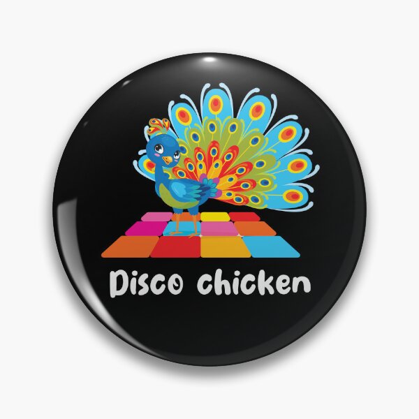 Artikelvorschau, Disco-Huhn lustiger Pfau (auf dunklen Farben) entworfen und verkauft von messy-nessie.