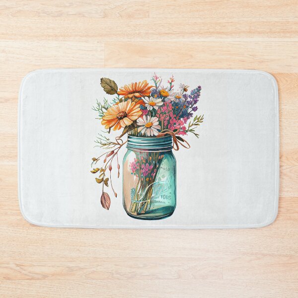 Item preview, mason jar with flowers designed and sold by Rosiere Donahue ⭐️ ⭐️ ⭐️ ⭐️ ⭐️.