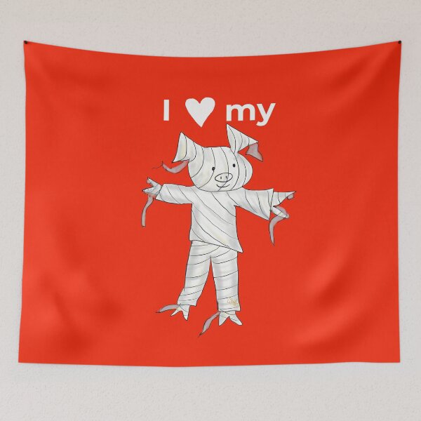 Item preview, I love my mummy.  Cute pig in mummy costume. designed and sold by PiggingJapan.
