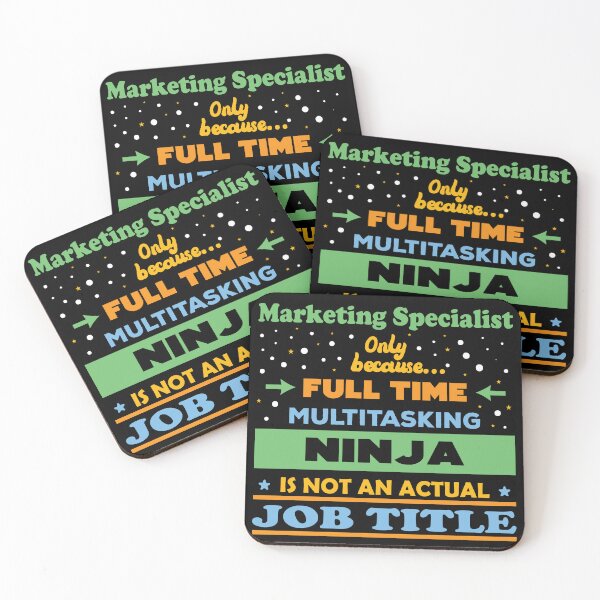Item preview, Marketing specialist only because full time multitasking ninja is not an actual job title, vintage, funny ninja marketing specialist job ,marketing specialist humor, marketing specialist joke,meme, designed and sold by SGS-.