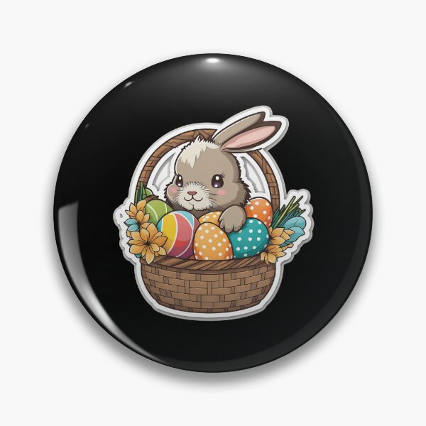 Artikelvorschau, Happy Easter Bunny with a Basket of Colorful Eggs entworfen und verkauft von Cheeeeky.