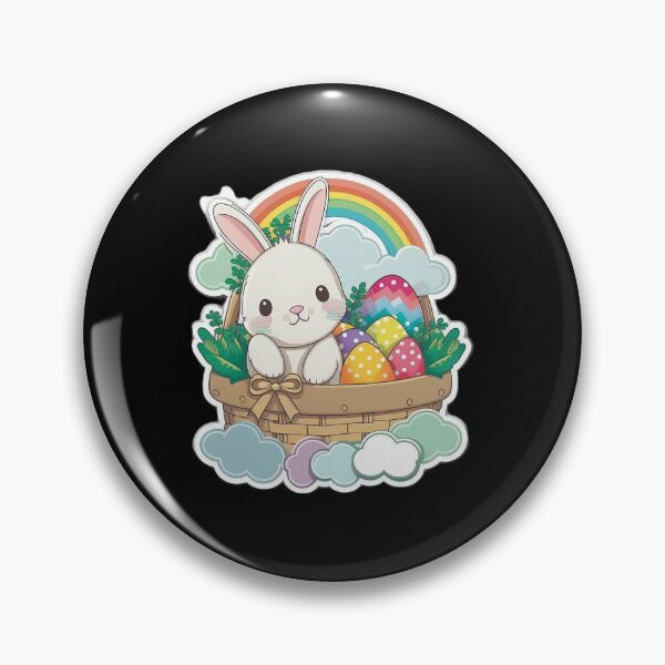 Artikelvorschau, Easter Bunny Delivering a Basket of Rainbow Easter Eggs entworfen und verkauft von Cheeeeky.