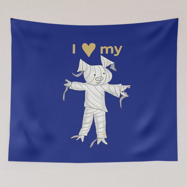 Item preview, I love my mummy.  Cute pig in mummy costume. designed and sold by PiggingJapan.