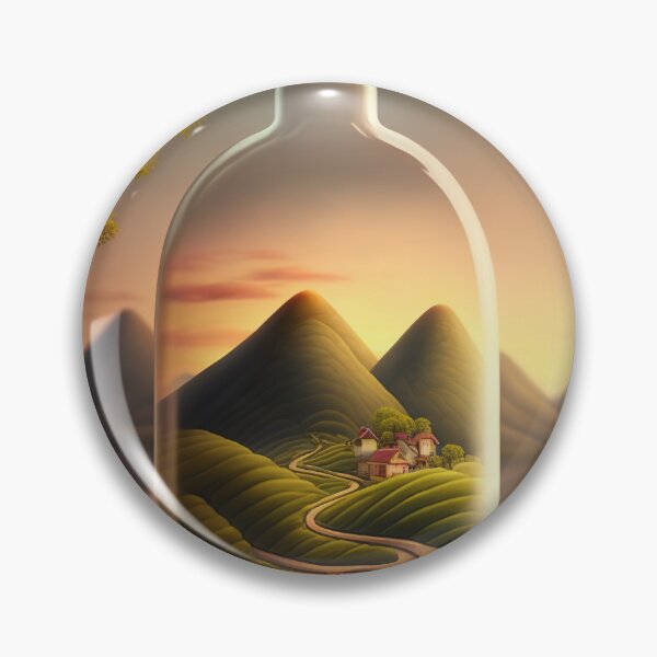 Item preview, Country landscape, mountains, roads, artwork in a glass bottle 12 designed and sold by jetaiart.